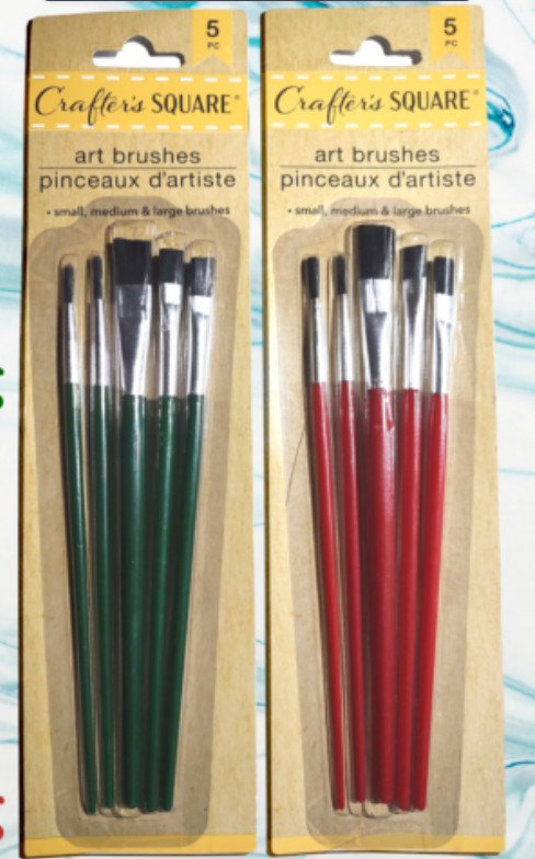 10 Artist Paint Brushes (5 Green and 5 Red) for Acrylic painting and crafts