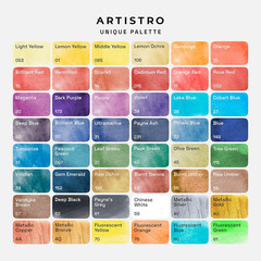 ARTISTRO 48 Color Watercolor Paint Set – Portable Paint Art Kit with Palette and