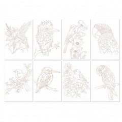 Watercolor Coloring Book Water Color Paper Book Paint Set (Flower and Bird)