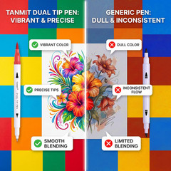 36 Dual-Tip Brush Pens for Adult Coloring Books – Art Markers With Brush + Fine