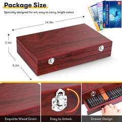 Art Supplies, 150-Pack Deluxe Wooden Art Set Crafts Drawing Painting Kit with…