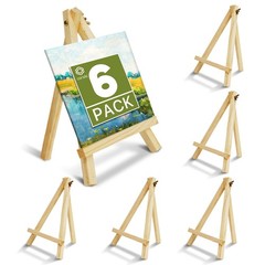 6 Pack 9 Inch Mini Wooden Display Easels, A-Shaped Mini Easel Stand for Small…