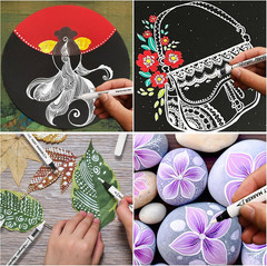 GETHPEN White Ink Pens, Fine Point Gel Pens, Brush Tip Acrylic Markers,White Pai