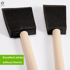 25PK Premium Foam Sponge Paint Brush Set Wood Handle Craft Touch Up Stain