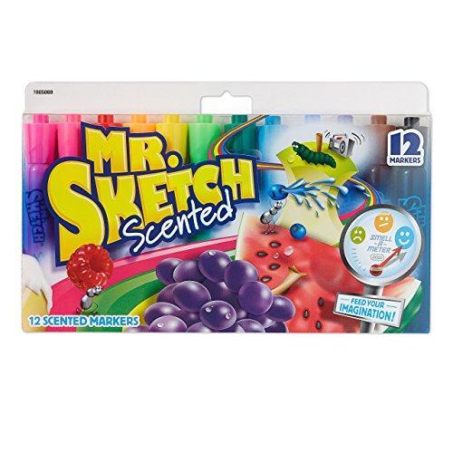 Mr. Sketch Scented Markers, Chisel Tip, Assorted Colors, 12 Pack