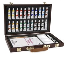 Darice Studio 71 Wood Box 34 Piece Watercolor Painting Set – New