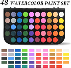 Watercolor Paint,watercolor paint set,48 Colors Washable Watercolor Paint Set…