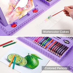 Art Supplies, 240-Piece Drawing Art Kit, Gifts for Girls Boys Teens, Purple