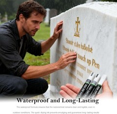 4 Pieces Waterproof Stone Touch-up Pen for Headstone Inscription Restoration …