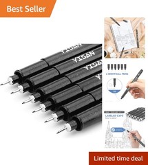 Water Resistant Ultra Fine Tip Black Ink Pens for Artists and Writers