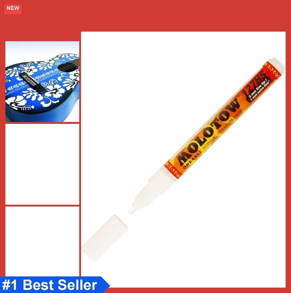 Acrylic Paint Marker 2mm White High Covering UV Water Resistant Refillable