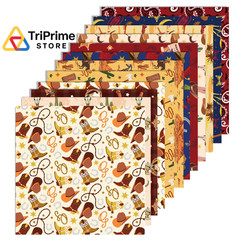 24 Sheets Western Cowboy Scrapbook Paper 12 inches x 12 inches, multicolored