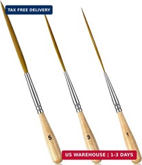 3 Pcs Rigger Liner Brushes Scroll Pinstriping Brush Extra Long Liner Brushes Fin
