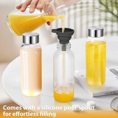 10.5 oz Glass Juice Bottles with Lids – 10.5 Ounces 6-Pack Without Sleeves
