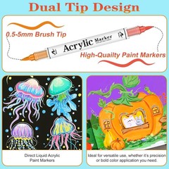 168 Colors Acrylic Paint Markers and ACRYLIAC PAINT PENS for Rock, Wood, Fabr…