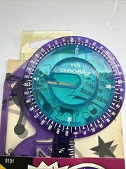 Fiskars Protractor Plus 4 Tools in One Numbers Shapes Stencils Circles MadeinUSA