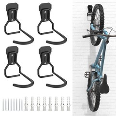 Housolution Bike Wall Mount with Fixed Hook, [4 Pack] Heavy 4 Pack, Black