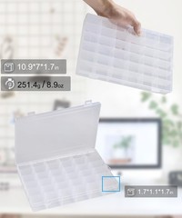 Storage Box 12 Pack 36 Grids Clear Plastic Organizer Dividers Uxwuy Bead 3600