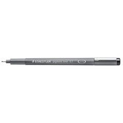 STAEDTLER Pigment Liner Pack Black 8 Pens Assorted Line Widths 0.05Mm 0.1Mm