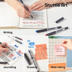 Shuttle Art Rollerball Pens, 10 1 Count (Pack of 10), 8 black+1 blue+1 red