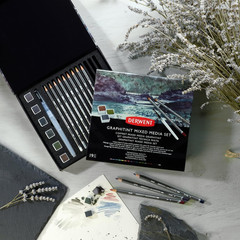 Graphitint Mixed Media Set, 19 Piece Set, Graphitint Paint, Pencils & Waterbrush