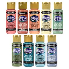 Americana Acrylic Paint Set – Boho Colors, 9 Bottles (2 fl oz) – Art and Craf…