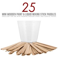 3oz (90ml) Graduated Plastic Measuring Cups, 100 Cups & 25 Mixing Sticks, Paint