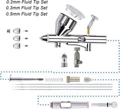 Airbrush Kit with Different Nozzle and Needles Muti-Purpose Dual Action Airbr…