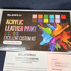 Acrylic Leather Paint (12 colors), Flexible & Durable Shoe Paint 6 brushes NIOB