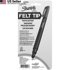 Sharpie Felt Tip Pens, Fine Point (0.4mm), Black, 4 Count (Pack of 1), Black