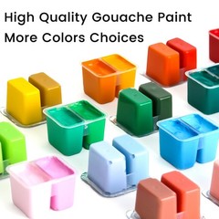 HIMI Gouache Paint Set, 112 Colors x 12g Twin Jelly Cup Design in Carrying Ca…