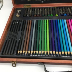 Art Supplies Pack Deluxe Wood Box Art Set Craft Drawing Painting Kit Secure Lash
