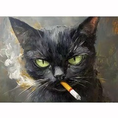 Cat Animal Paint by Numbers for Adults DIY 16×20 Inch Canvas Oil Painting 1K