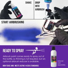 US Art Supply 1-Ounce Transparent Deep Purple Airbrush Paint