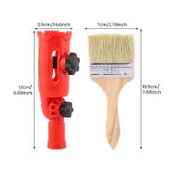 Multi-Angle Paint Brush Extender with Brush, 1.54 inches, Red+wood