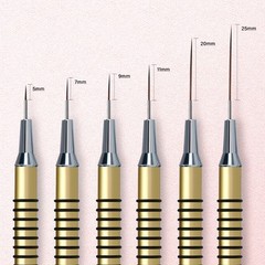 Komall Metallic Nail Art Brushes, 6Pcs Non Slip Liner Brush Set, UV Gel Gold