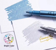 1-3x Metallic Brush Paint Pen thick marker art Craft Metal Gold Silver Permanent
