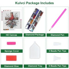 Cardinal Cross Diamond Painting Kits for Adults, Diamond Art Kits for Beginners,