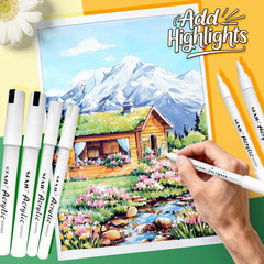Acrylic White Paint Pens – 8 Pack 2-3MM Medium Tip & 0.7MM Extra Fine Paint Mark