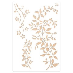 Large Vine Stencils for Painting on Wood Wall, 10.2 inches x 7 inches, White