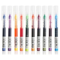 10Pcs/Set High Quality Needle Type Gel Pens Straight Liquid Ballpoint Pen Kawaii