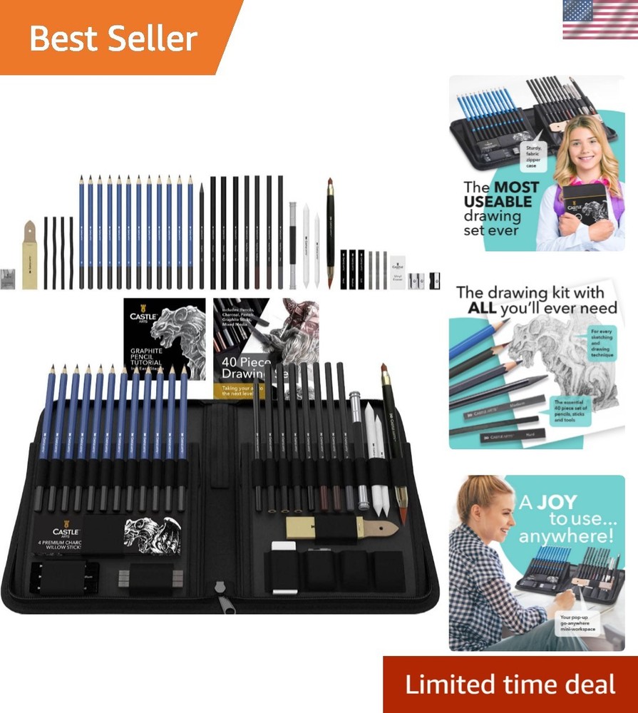 40 Piece Drawing and Sketching Set with Tutorial | for Artists, Professional…
