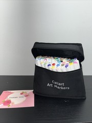 Caliart Art Markers Set Multicolor Solid Finish with Carrying Case