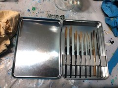 LEAK PROOF Metal BRUSH BOX to Store / Hold “”your”” Pinstriping Brushes