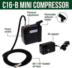 Versatile Airbrushing System with Mini Compressor – Crafts & Cake Decorating Kit