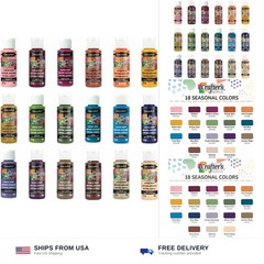 DecoArt Crafter’s Acrylic Fall Colors Paint Set, 18 (2 fl oz/59 ml) Assorted …