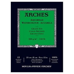 Arches Watercolor Paper Pad 140 pound Cold Press 9×12