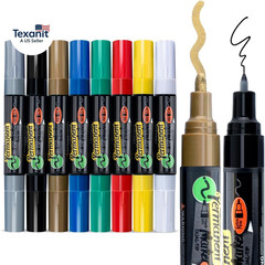 8 Colors Bold Tip and Extra Fine Tip Paint Markers Waterproof Oil Paint Pen