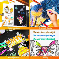 Glitter Gel Pens for Adult Coloring Books, School Art Class Supplies,120 Pack-60