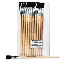 Ard Flat Tip Easel Paint Brushes With Long Handle 0.75 Inch Natural Handles And